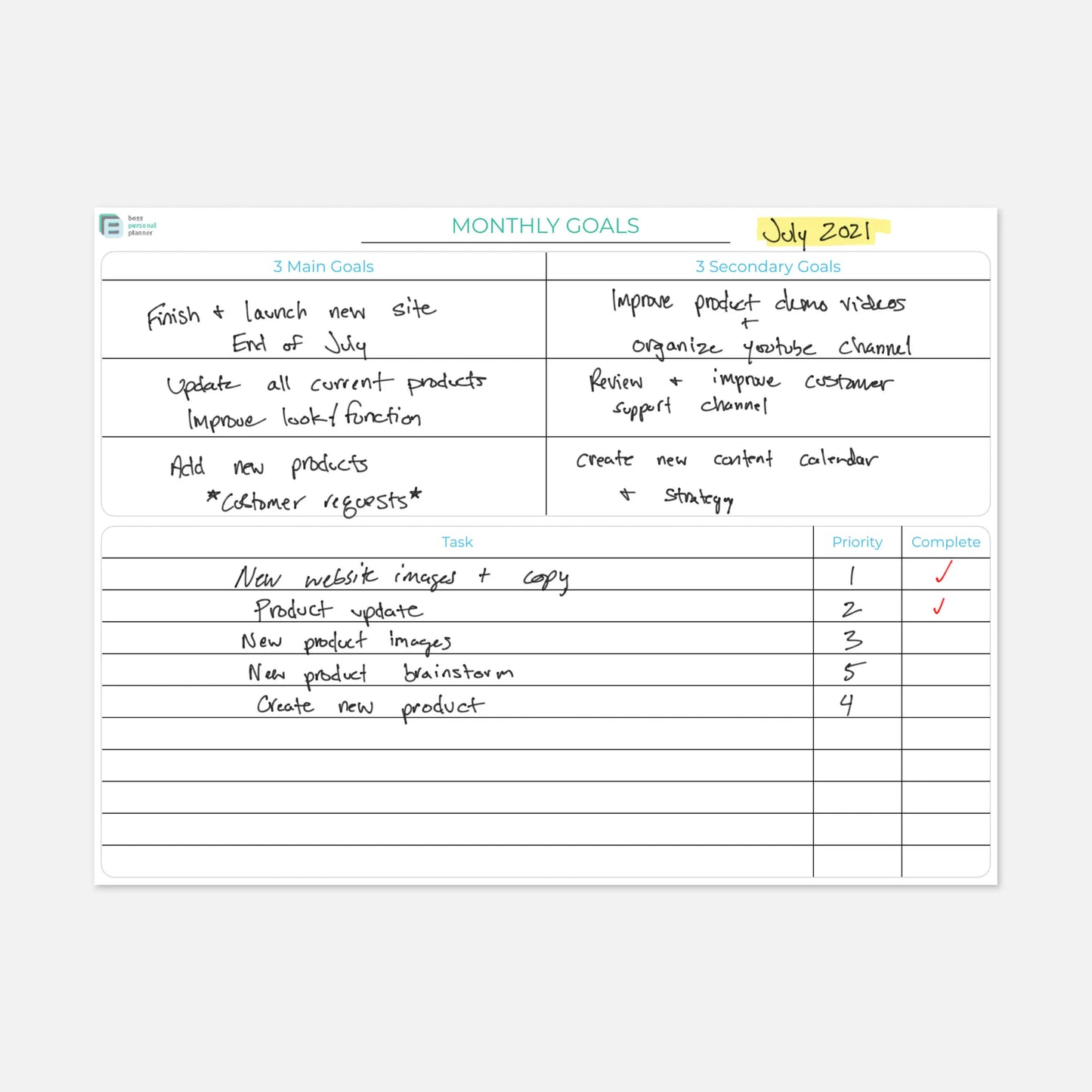 Printable Business Planner