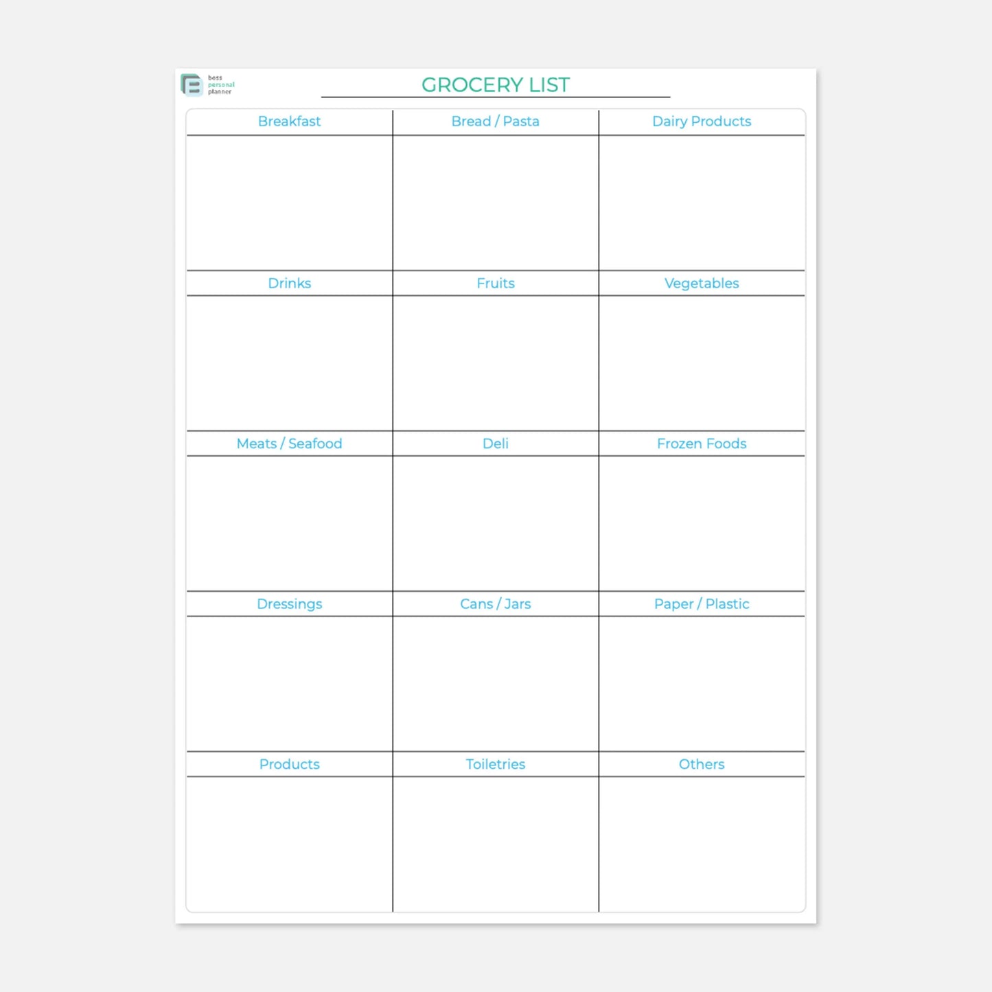 Printable Fitness Planner