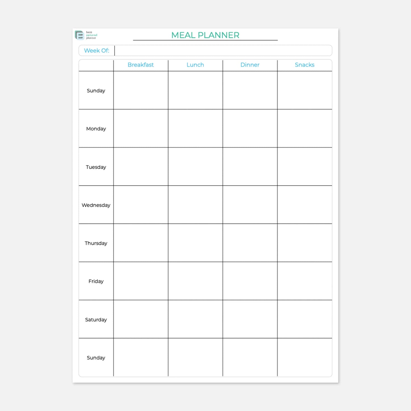 Printable Fitness Planner – Boss Personal Planner printable-fitness-planner-boss-personal-planner