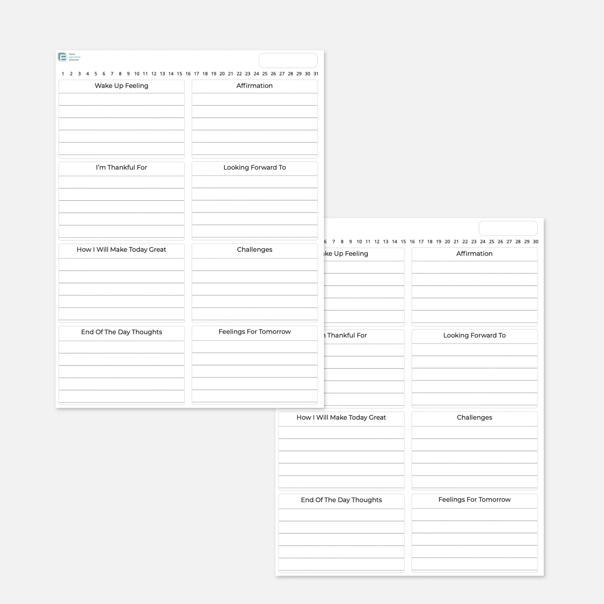 Printable Gratitude Journal PDF - 5 Minute Daily Journaling Template – Boss Personal Planner printable-gratitude-journal-pdf-5-minute-daily-journaling-template-boss-personal-planner