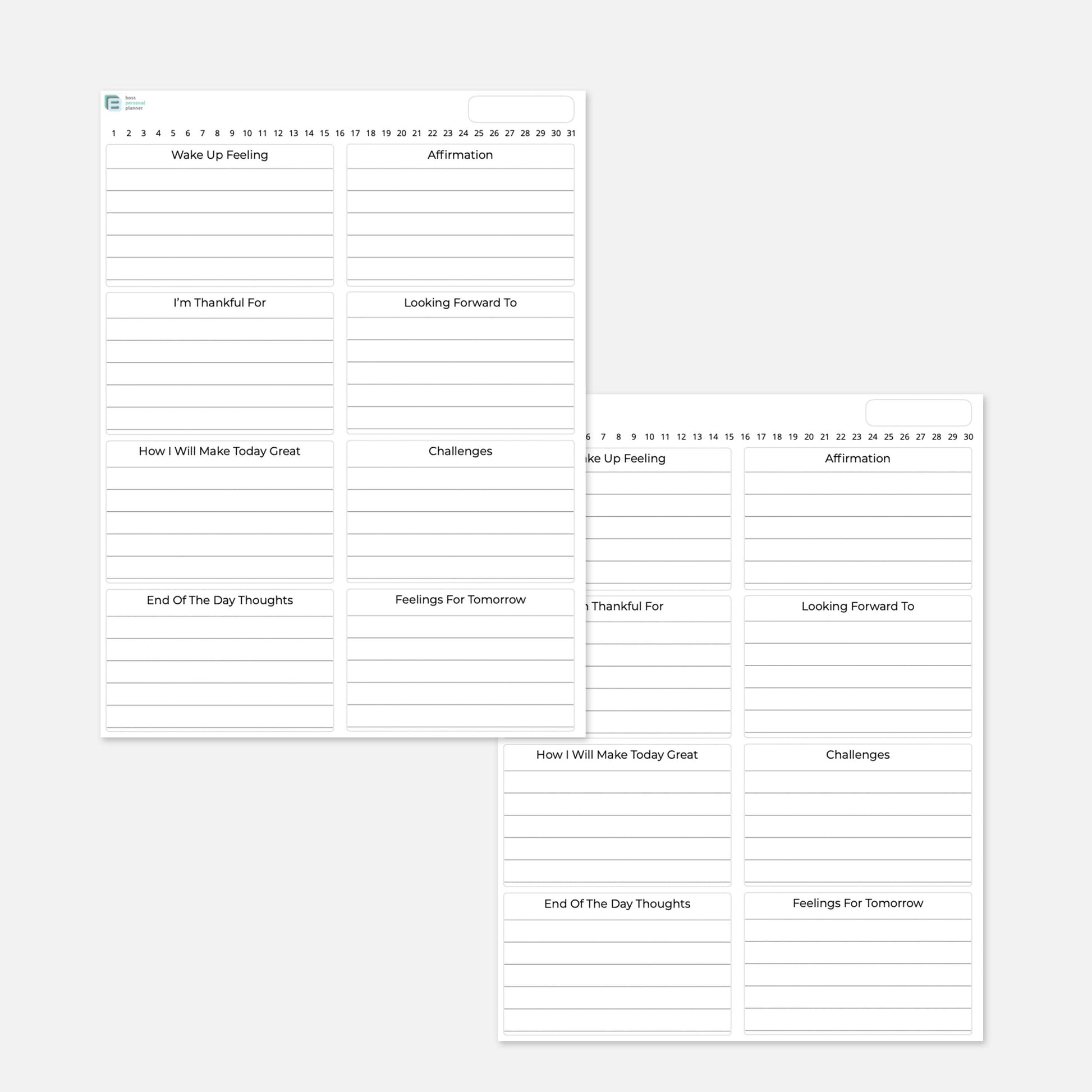 Printable Gratitude Journal PDF – Boss Personal Planner
