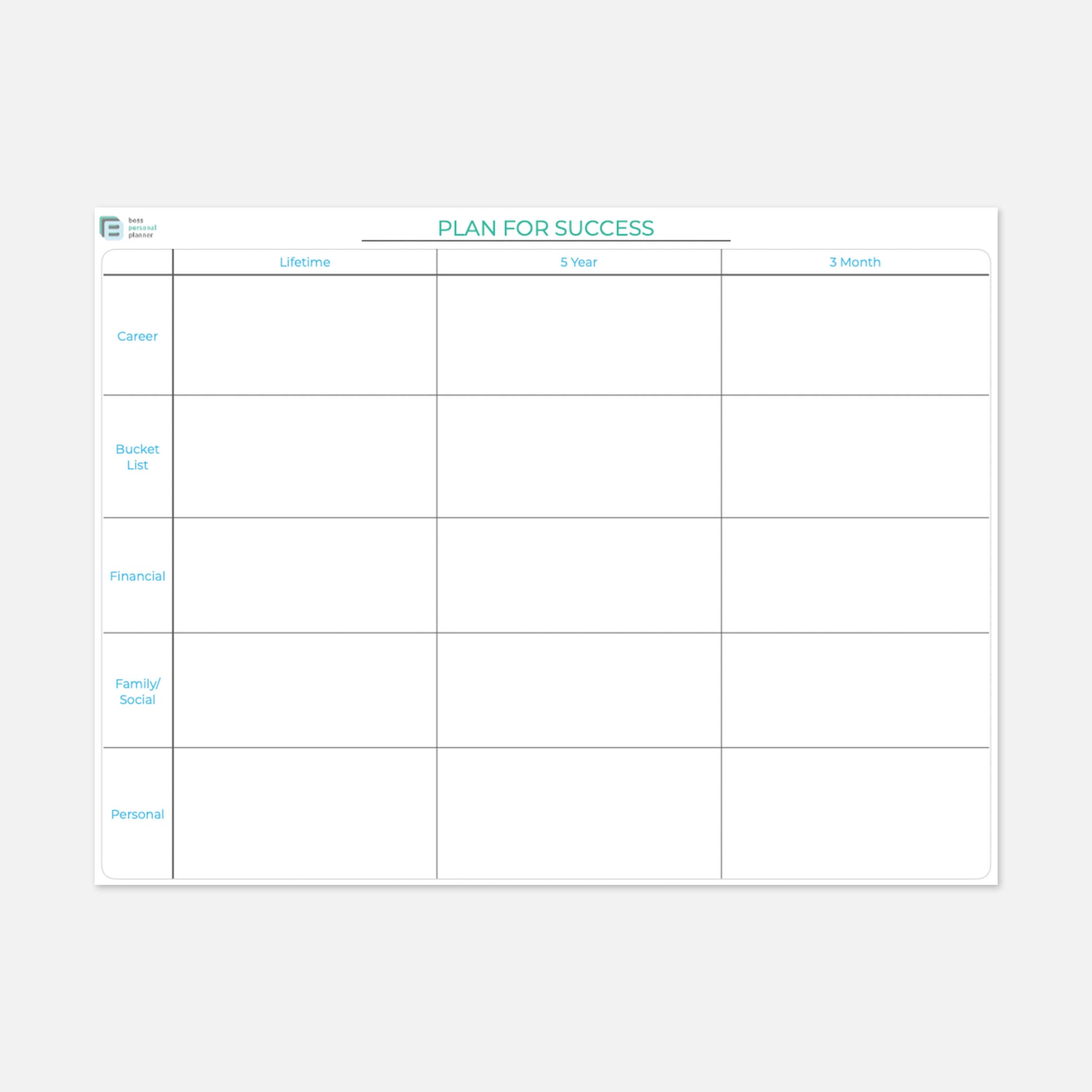 plan for success planner templates