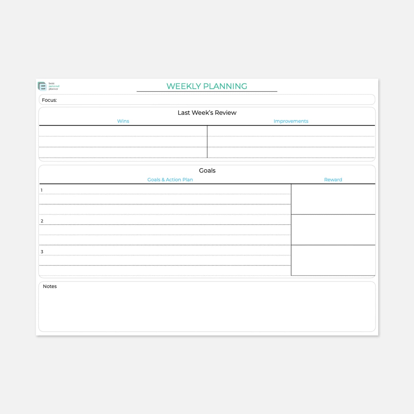 weekly planning template