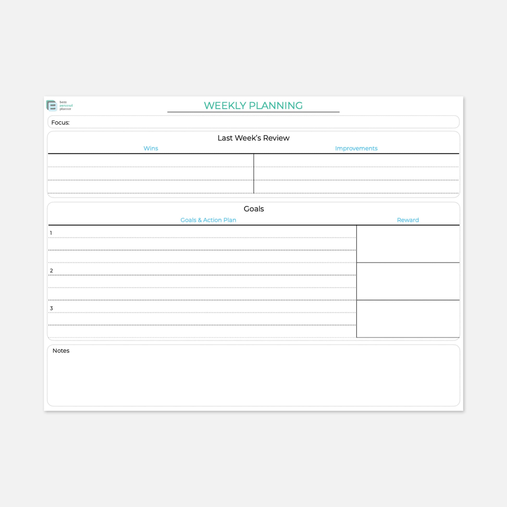 weekly planning template