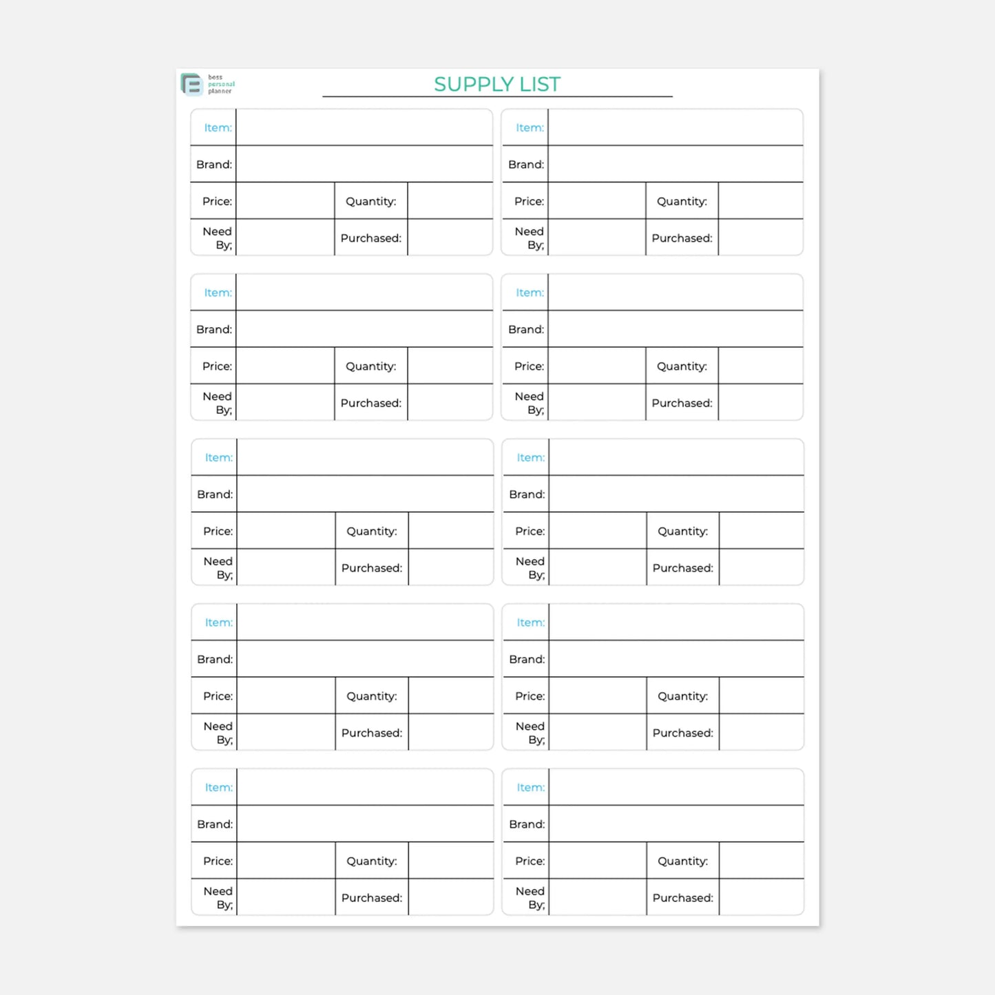 Printable Student Planner