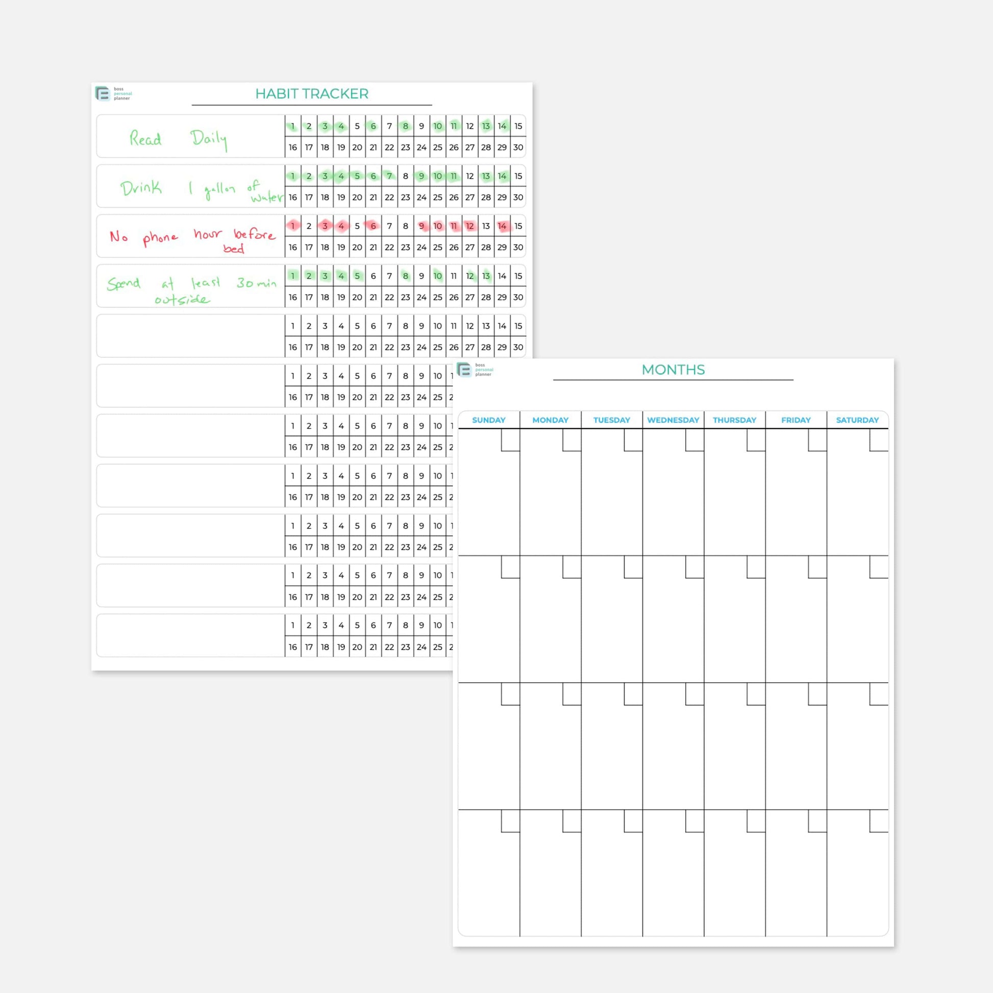 Weekly Planner Printable PDF Template by Boss Personal Planner