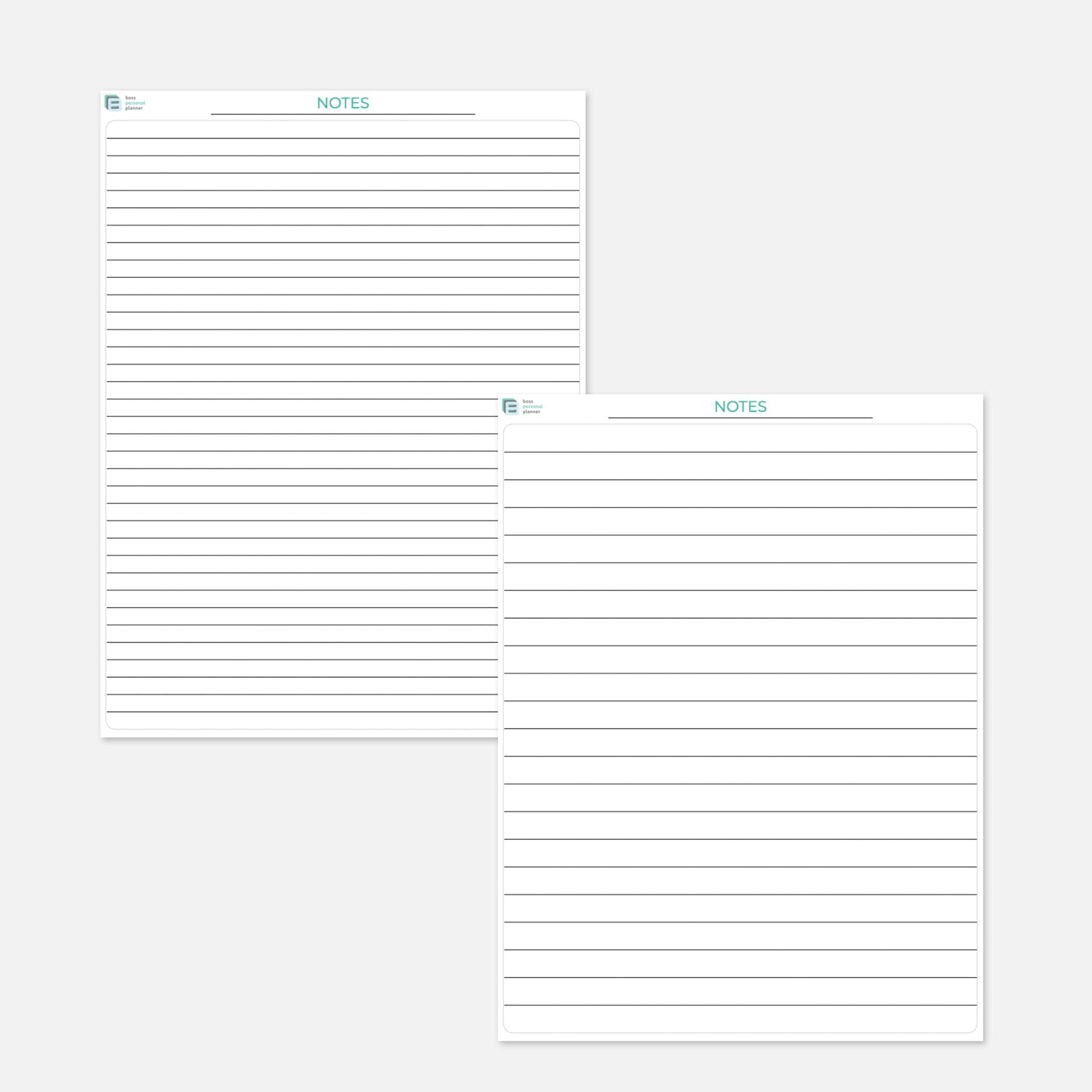 printable notes template