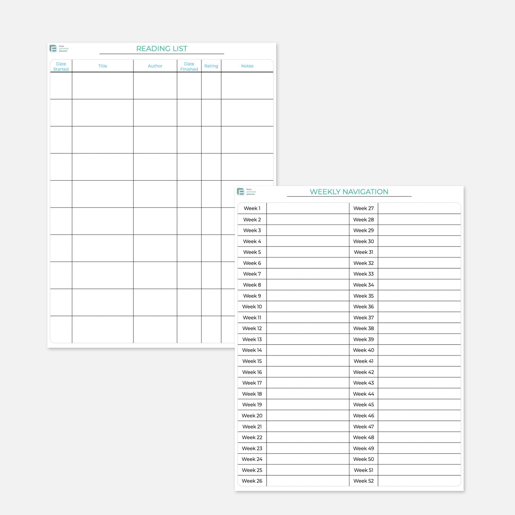 Weekly Planner Printable PDF Template by Boss Personal Planner