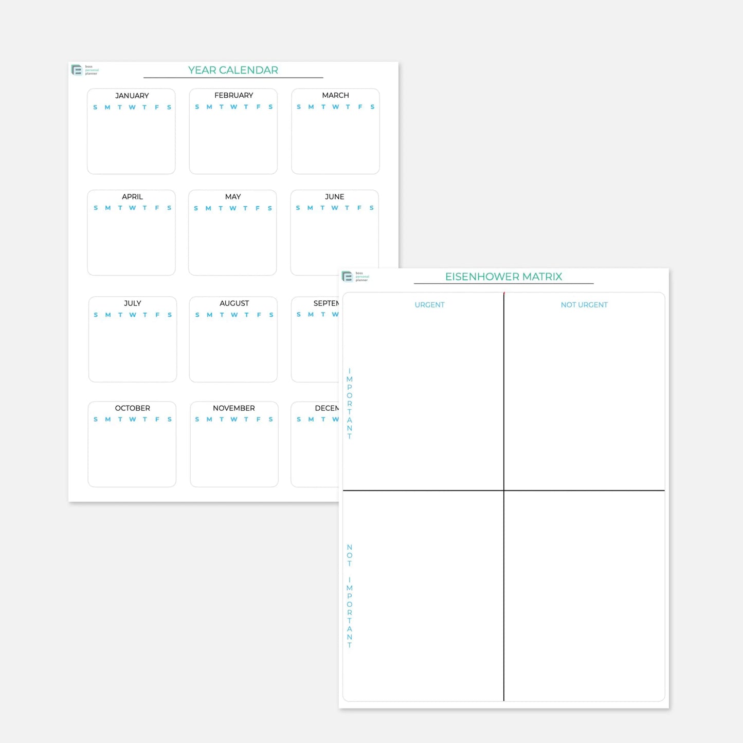 monthly calendars and eisenhower matrix