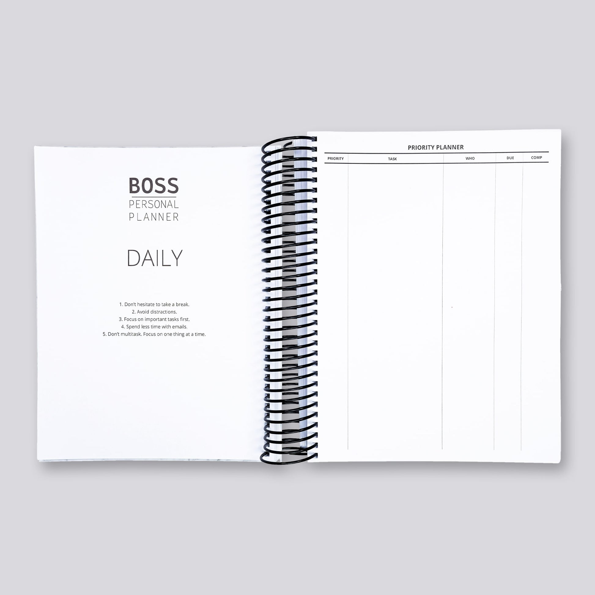 2-Pack Meeting Notebook Book Journal Notes Business Planner, White