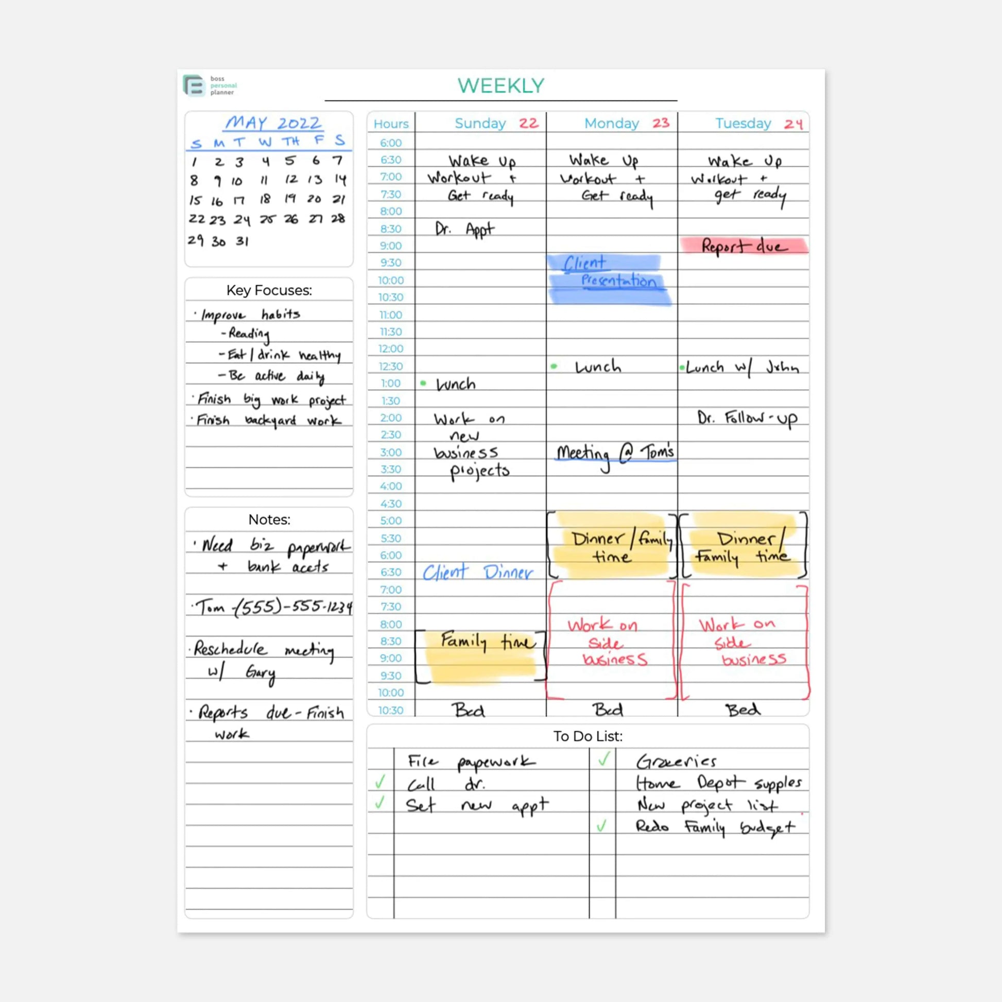 Printable Life Planner PDF - Weekly + Budget + Fitness Templates – Boss Personal Planner printable-life-planner-pdf-weekly-budget-fitness-templates-boss-personal-planner